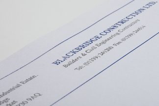 A4 Letterheads Printed Blue & Black Thermo